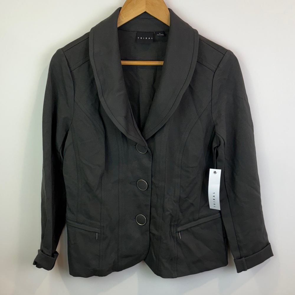 NWT Tribal Charcoal Blazer Jacket size S
